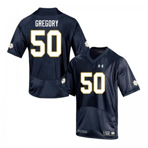 Notre Dame Fighting Irish Men's Reed Gregory #50 Navy Under Armour Authentic Stitched College NCAA Football Jersey UAK8899GD